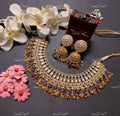 VeroniQ Trends-Rajwadi Kundan Jadau Gold Plated Pachi Kundan Necklace Kundan-Gold Plated-Wedding Jewellery-Punjabi Jewellery-South Indian-Thappa Jewellery