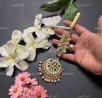 VeroniQ Trends-Gold Plated Kemp Stone Pachi Kundan Chandbali Kamar Challa Pachi Kundan-Gold Plated-Wedding Jewelry-Punjabi Jewelry-South Indian-Thappa Jewelry