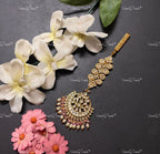 VeroniQ Trends-Gold Plated Kemp Stone Pachi Kundan Chandbali Kamar Challa Pachi Kundan-Gold Plated-Wedding Jewelry-Punjabi Jewelry-South Indian-Thappa Jewelry