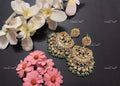 VeroniQ Trends-Traditional Gold Plated Pachi Kundan Chandbali Earrings Pachi Kundan-Gold Plated-Wedding Jewellery-Punjabi Jewellery-South Indian-Thappa Jewellery