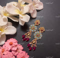 VeroniQ Trends-Turquoise Blue Gold Plated Pachi Kundan Earrings Pachi Kundan-Gold Plated-Wedding Jewellery-Punjabi Jewellery-South Indian-Thappa Jewellery