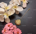 VeroniQ Trends-Gold Plated Pachi Kundan Chandbali Maang Tika Pachi Kundan-Gold Plated-Wedding Jewellery-Punjabi Jewellery-South Indian-Thappa Jewellery