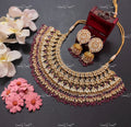 VeroniQ Trends-Bridal Gold Plated Pachi Kundan Necklace Pachi Kundan-Gold Plated-Wedding Jewellery-Punjabi Jewellery-South Indian-Thappa Jewellery