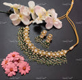 VeroniQ Trends-Green Color Gold Plated Pachi Kundan Choker Necklace Pachi Kundan-Gold Plated-Wedding Jewellery-Punjabi Jewellery-South Indian-Thappa Jewellery