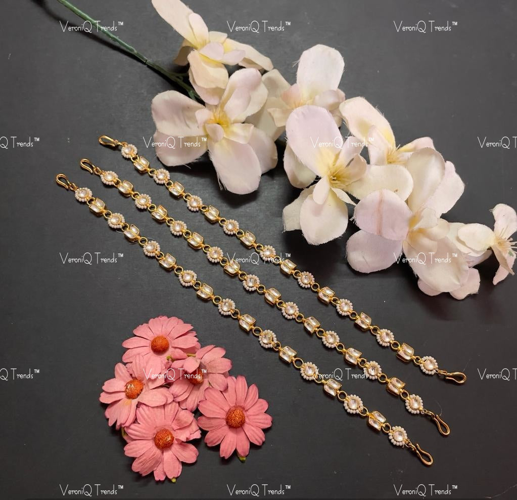 VeroniQ Trends-Kundan Jada Gold Plated Pachi Kundan Damini Pachi Kundan-Gold Plated-Wedding Jewellery-Punjabi Jewellery-South Indian-Thappa Jewellery