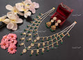 VeroniQ Trends-Rajwadi Style Multi-line Gold Plated Pachi Kundan Necklace Pachi Kundan-Gold Plated-Wedding Jewellery-Punjabi Jewellery-South Indian-Thappa Jewellery