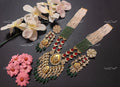 VeroniQ Trends-Traditional Gold Plated Pachi Kundan Kemp Stone Long Rani Haar Necklace Pachi Kundan-Gold Plated-Wedding Jewellery-Punjabi Jewellery-South Indian-Thappa Jewellery