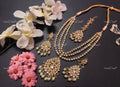 VeroniQ Trends-Multi-Line Gold Plated Kundan Jadau Pachi Kundan Kem Long Necklace Pachi Kundan-Gold Plated-Wedding Jewellery-Punjabi Jewellery-South Indian-Thappa Jewellery