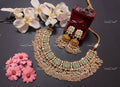 VeroniQ Trends-Traditional Mint Green Gold Plated Pachi Kundan Necklace Pachi Kundan-Gold Plated-Wedding Jewellery-Punjabi Jewellery-South Indian-Thappa Jewellery