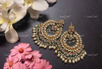 VeroniQ Trends-Traditional Gold Plated Pachi Kundan Chandbali Earrings Pachi Kundan-Gold Plated-Wedding Jewelry-Punjabi Jewelry-South Indian-Thappa Jewelry