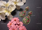 VeroniQ Trends-Gold Plated Pachi Kundan Meenkari Earrings Pachi Kundan-Gold Plated-Wedding Jewelry-Punjabi Jewelry-South Indian-Thappa Jewelry