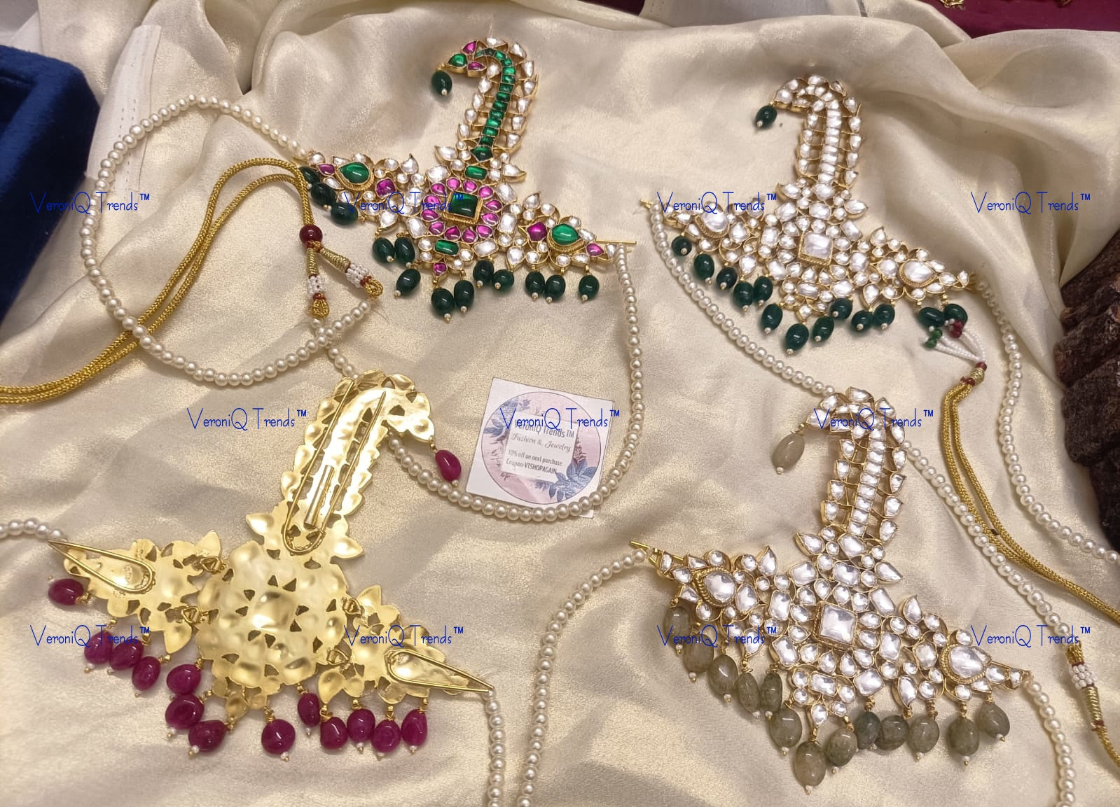 VeroniQ Trends-Traditional Gold Plated Pachi Kalangi Pachi Kundan-Gold Plated-Wedding Jewellery-Punjabi Jewellery-South Indian-Thappa Jewellery