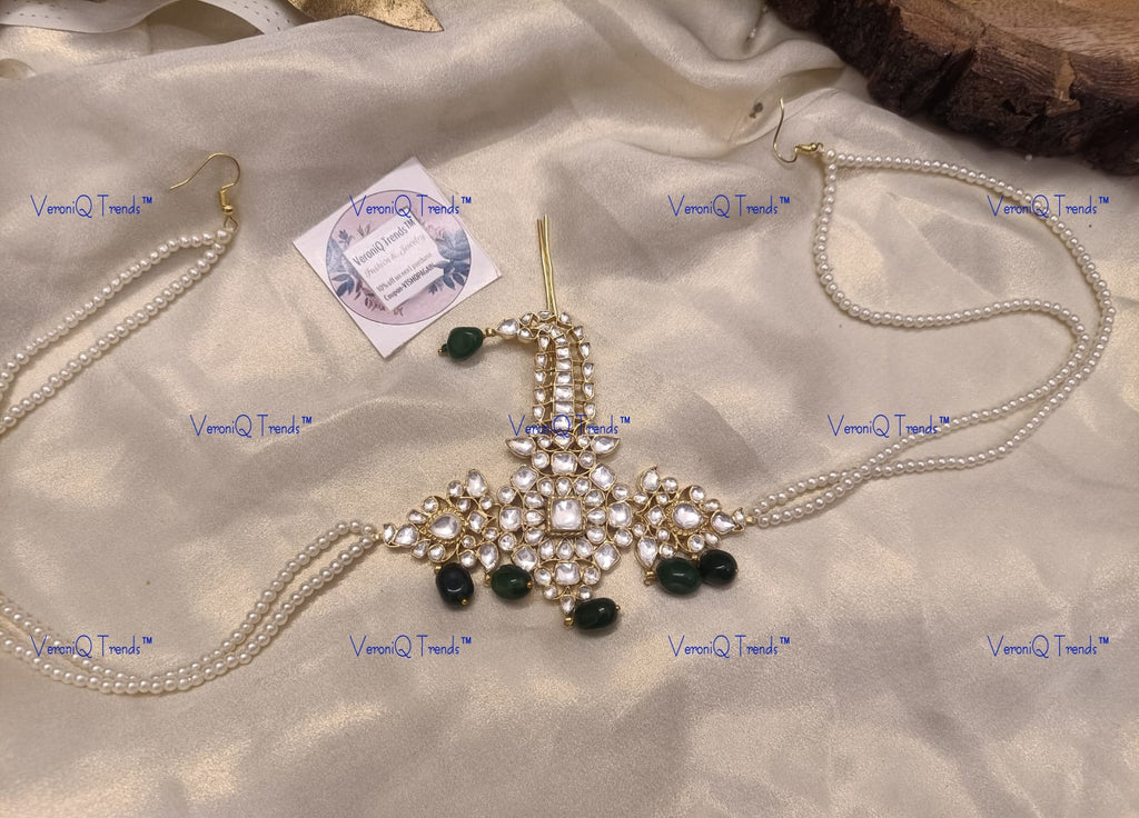 VeroniQ Trends-Traditional Gold Plated Pachi Kalangi Pachi Kundan-Gold Plated-Wedding Jewellery-Punjabi Jewellery-South Indian-Thappa Jewellery