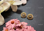 VeroniQ Trends-Traditional Kemp Stone Gold Plated Pachi Kundan Studs Earrings Pachi Kundan-Gold Plated-Wedding Jewelry-Punjabi Jewelry-South Indian-Thappa Jewelry