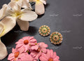VeroniQ Trends-Gold Plated Kemp Stone Pachi Kundan Studs Earrings Pachi Kundan-Gold Plated-Wedding Jewellery-Punjabi Jewellery-South Indian-Thappa Jewellery