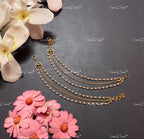 VeroniQ Trends-Gold Plated Pachi Kundan Earchain Pachi Kundan-Gold Plated-Wedding Jewelry-Punjabi Jewelry-South Indian-Thappa Jewelry