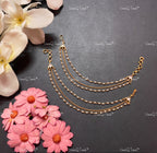 VeroniQ Trends-Gold Plated Pachi Kundan Earchain Pachi Kundan-Gold Plated-Wedding Jewelry-Punjabi Jewelry-South Indian-Thappa Jewelry