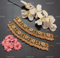 VeroniQ Trends-South Indian Gold Plated Kemp Stone Pachi Kundan Payal Pachi Kundan-Gold Plated-Wedding Jewellery-Punjabi Jewellery-South Indian-Thappa Jewellery