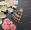 VeroniQ Trends-Gold Plated Pachi Kundan With Blue Beads Passa Pachi Kundan-Gold Plated-Wedding Jewellery-Punjabi Jewellery-South Indian-Thappa Jewellery