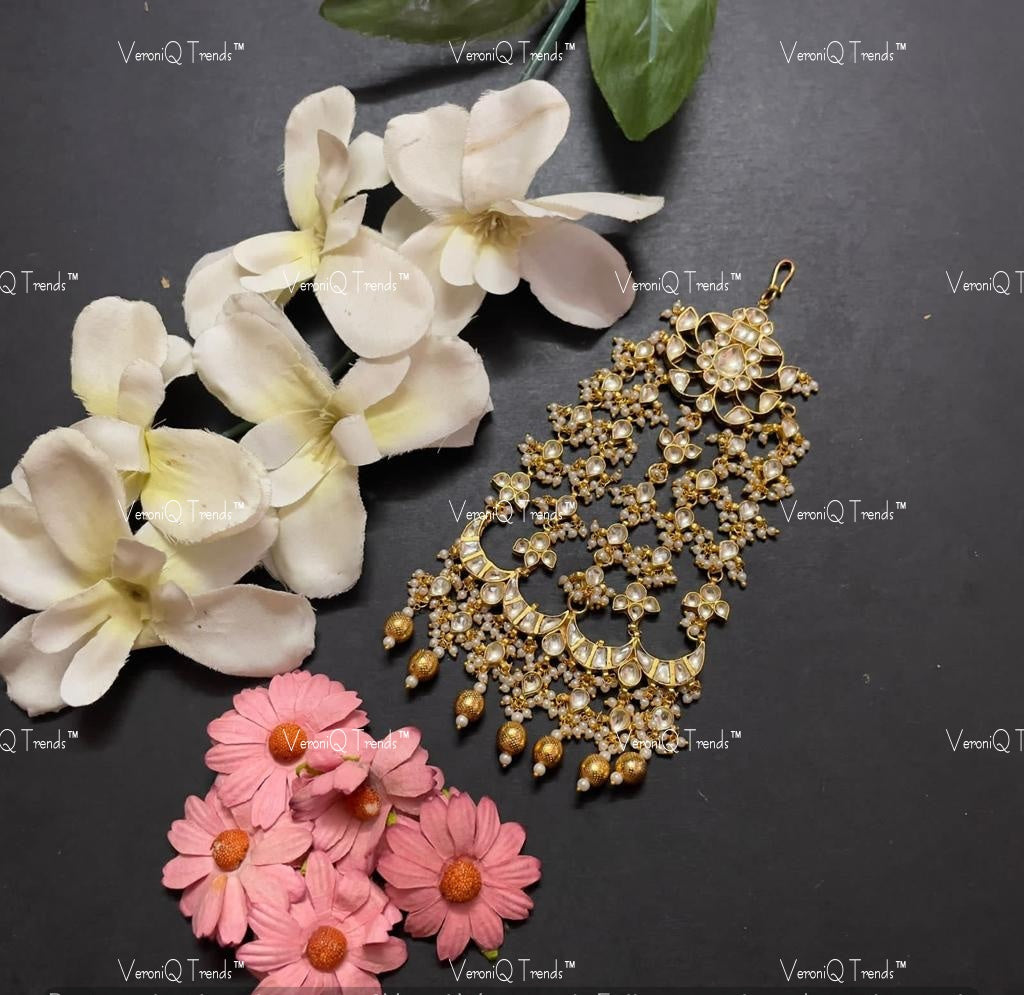 VeroniQ Trends-Traditional Gold Plated Pachi Kundan Passa Pachi Kundan-Gold Plated-Wedding Jewellery-Punjabi Jewellery-South Indian-Thappa Jewellery