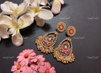 VeroniQ Trends-Kemp Stone Gold Plated Pachi Kundan Dangler Earrings Pachi Kundan-Gold Plated-Wedding Jewelry-Punjabi Jewelry-South Indian-Thappa Jewelry