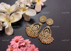 VeroniQ Trends-Kemp Stone Gold Plated Pachi Kundan Dangler Earrings Pachi Kundan-Gold Plated-Wedding Jewelry-Punjabi Jewelry-South Indian-Thappa Jewelry