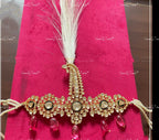 VeroniQ Trends-Traditional Gold Plated Pink Beads Pachi Kalangi Pachi Kundan-Gold Plated-Wedding Jewelry-Punjabi Jewelry-South Indian-Thappa Jewelry