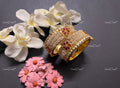 VeroniQ Trends-Gold Plated Pearl and Kundan Jadau Pachi Kundan Bangles Pachi Kundan-Gold Plated-Wedding Jewellery-Punjabi Jewellery-South Indian-Thappa Jewellery