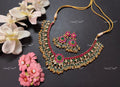 VeroniQ Trends-Traditional Kemp Stone Gold Plated Pachi Kundan Necklace Pachi Kundan-Gold Plated-Wedding Jewellery-Punjabi Jewellery-South Indian-Thappa Jewellery