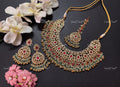VeroniQ Trends-Bridal Kemp Stone Gold Plated Pachi Kundan Necklace Pachi Kundan-Gold Plated-Wedding Jewellery-Punjabi Jewellery-South Indian-Thappa Jewellery