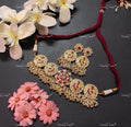 VeroniQ Trends-Traditional Kemp Stone Gold Plated Pachi Kundan Choker Necklace Pachi Kundan-Gold Plated-Wedding Jewellery-Punjabi Jewellery-South Indian-Thappa Jewellery