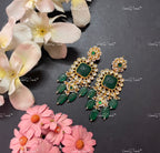 VeroniQ Trends-Kemp Stone Gold Plated Pachi Kundan Earrings Pachi Kundan-Gold Plated-Wedding Jewelry-Punjabi Jewelry-South Indian-Thappa Jewelry