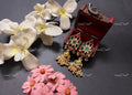 VeroniQ Trends-Traditional Kemp Stone Gold Plated Pachi Kundan Jhumki Earrings Pachi Kundan-Gold Plated-Wedding Jewellery-Punjabi Jewellery-South Indian-Thappa Jewellery