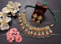 VeroniQ Trends-South Indian Kundan Jadau Gold Plated Pachi Kundan Choker Necklace Pachi Kundan-Gold Plated-Wedding Jewellery-Punjabi Jewellery-South Indian-Thappa Jewellery