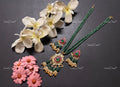 VeroniQ Trends-Traditional Green Beaded Kemp Stone Gold Plated Pachi Kundan Long Necklace Pachi Kundan-Gold Plated-Wedding Jewellery-Punjabi Jewellery-South Indian-Thappa Jewellery