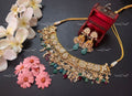 VeroniQ Trends-South Indian Multicolor Beads Gold Plated Pachi Kundan Choker Necklace Pachi Kundan-Gold Plated-Wedding Jewellery-Punjabi Jewellery-South Indian-Thappa Jewellery