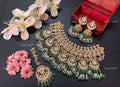 VeroniQ Trends-Rajwadi Bridal Chandbali Drop Gold Plated Pachi Kundan Choker Necklace Pachi Kundan-Gold Plated-Wedding Jewellery-Punjabi Jewellery-South Indian-Thappa Jewellery