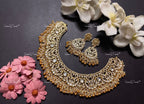 VeroniQ Trends-Traditional Kemp Stone Gold Plated Pachi Kundan Necklace Pachi Kundan-Gold Plated-Wedding Jewelry-Punjabi Jewelry-South Indian-Thappa Jewelry