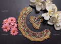 VeroniQ Trends-Traditional Kemp Stone Gold Plated Pachi Kundan Necklace Pachi Kundan-Gold Plated-Wedding Jewellery-Punjabi Jewellery-South Indian-Thappa Jewellery