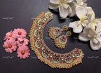 VeroniQ Trends-Traditional Kemp Stone Gold Plated Pachi Kundan Necklace Pachi Kundan-Gold Plated-Wedding Jewelry-Punjabi Jewelry-South Indian-Thappa Jewelry