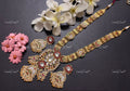 VeroniQ Trends-South Indian Gold Plated Kundan And Kemp Stone Pachi Kundan Long Necklace Pachi Kundan-Gold Plated-Wedding Jewellery-Punjabi Jewellery-South Indian-Thappa Jewellery