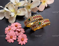 VeroniQ Trends-Kemp Stone Gold Plated Pachi Kundan Bangles Pachi Kundan-Gold Plated-Wedding Jewellery-Punjabi Jewellery-South Indian-Thappa Jewellery