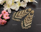 VeroniQ Trends-Passa Style Kemp Stone Gold Plated Pachi Kundan Earrings Pachi Kundan-Gold Plated-Wedding Jewelry-Punjabi Jewelry-South Indian-Thappa Jewelry