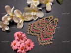 VeroniQ Trends-Passa Style Kemp Stone Gold Plated Pachi Kundan Earrings Pachi Kundan-Gold Plated-Wedding Jewelry-Punjabi Jewelry-South Indian-Thappa Jewelry