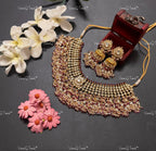 VeroniQ Trends-Traditional Gold Plated Pachi Kundan Jadau Necklace Pachi Kundan-Gold Plated-Wedding Jewelry-Punjabi Jewelry-South Indian-Thappa Jewelry