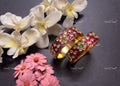 VeroniQ Trends-Pink Color Kemp Stone Gold Plated Pachi Kundan Bangles Pachi Kundan-Gold Plated-Wedding Jewellery-Punjabi Jewellery-South Indian-Thappa Jewellery