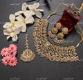 VeroniQ Trends-Traditional Gold Plated Pachi Kundan Jadau Necklace Pachi Kundan-Gold Plated-Wedding Jewellery-Punjabi Jewellery-South Indian-Thappa Jewellery