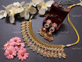 VeroniQ Trends-South Indian Kemp Stone Gold Plated Pachi Kundan Choker Necklace Pachi Kundan-Gold Plated-Wedding Jewellery-Punjabi Jewellery-South Indian-Thappa Jewellery