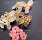 VeroniQ Trends-Royal Kemp Stone And Kundan Jadau Gold Plated Pachi Kundan Bangles Pachi Kundan-Gold Plated-Wedding Jewelry-Punjabi Jewelry-South Indian-Thappa Jewelry