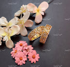 VeroniQ Trends-Royal Kemp Stone And Kundan Jadau Gold Plated Pachi Kundan Bangles Pachi Kundan-Gold Plated-Wedding Jewelry-Punjabi Jewelry-South Indian-Thappa Jewelry